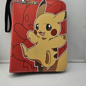 Pokemon Trading Card Binder 50 Sleeves Wrist Strap & Zip Closure New
